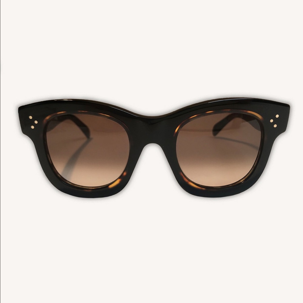 Celine Cat-Eye Sunglasses DarkBrwn/Tortoise, $410